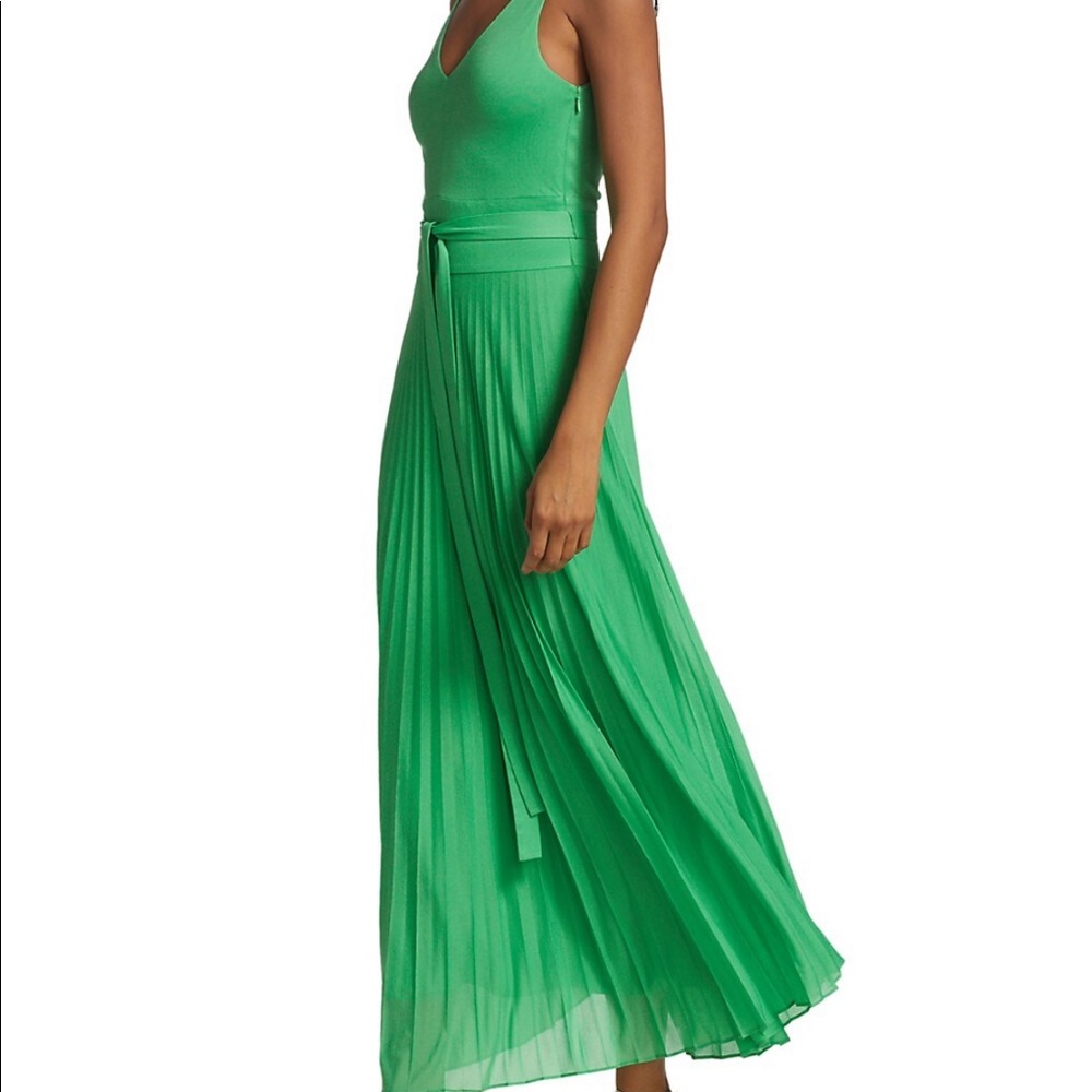 Halston Pleated Midi Dress